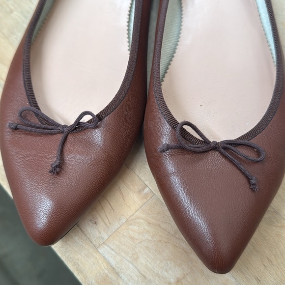 J Crew Gemma Leather Ballet Flats Mahogany Brown 8.5 Classic - Picture 4 of 17